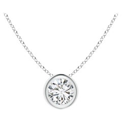 ANGARA Ciondolo solitario con diamante tondo naturale da 0.25 ct in platino
