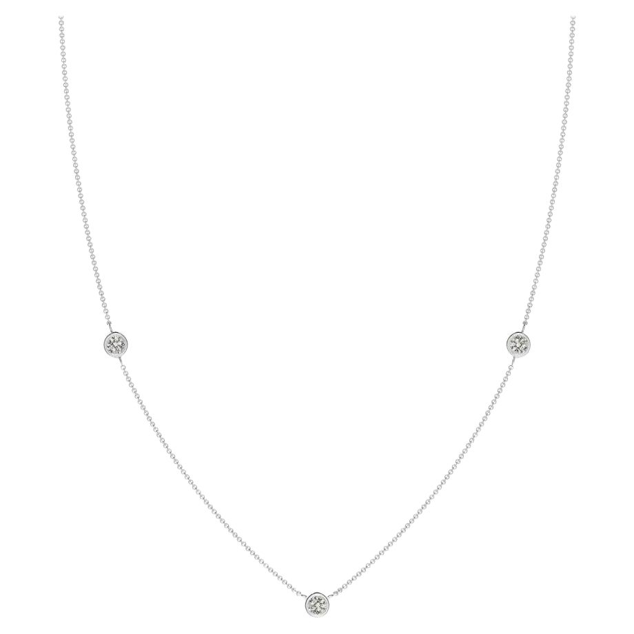 ANGARA Natural Round 0.33cttw Diamond Chain Necklace in 14K White Gold (K, I3)