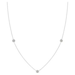ANGARA Natural Round 0.33cttw Diamond Chain Necklace in 14K White Gold (K, I3)