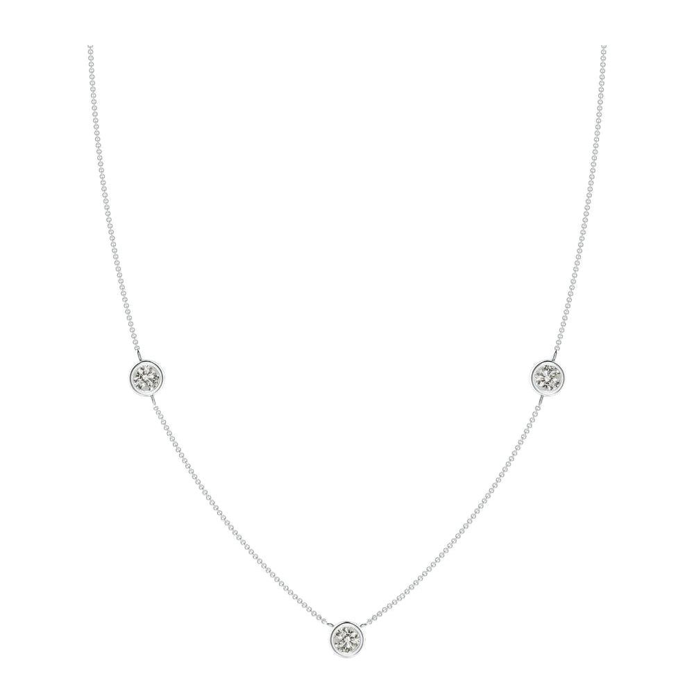 ANGARA Collana con catena di diamanti tondi naturali da 0,33 carati in platino (K.K., I3) in vendita