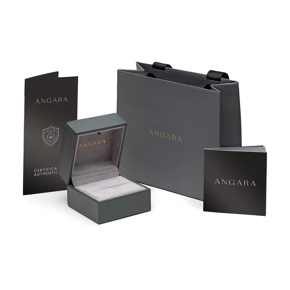 ANGARA Colgante solitario de rubí natural redondo de 0,34 ct con diamante en oro amarillo en Nuevo estado para la venta en Los Angeles, CA