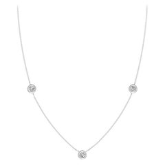 ANGARA Collana con catena di diamanti tondi naturali da 0,75 carati in platino (I-J, I1-I2)