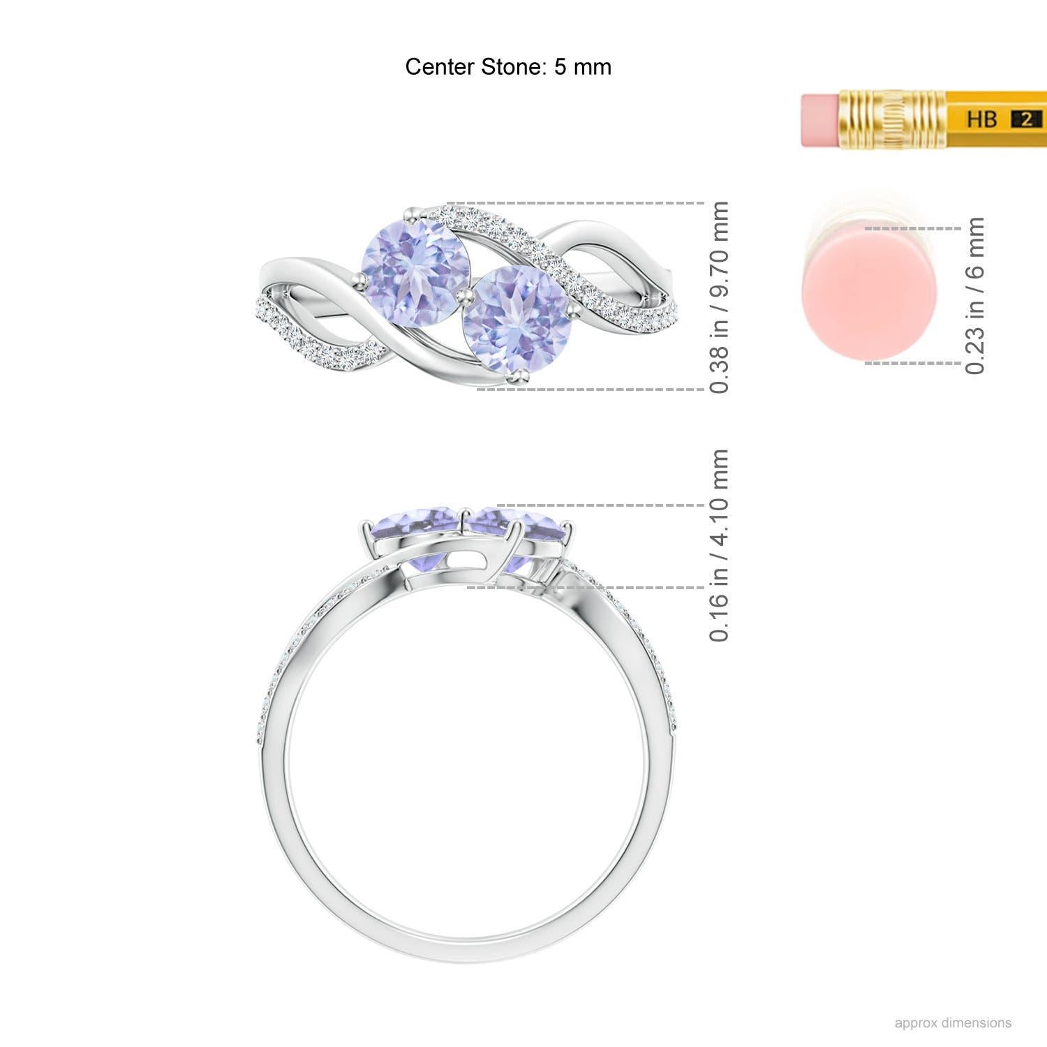 Angara natürlichen runden 1 ct Tansanit Ring mit Diamanten in 14K massivem Gold im Angebot 1