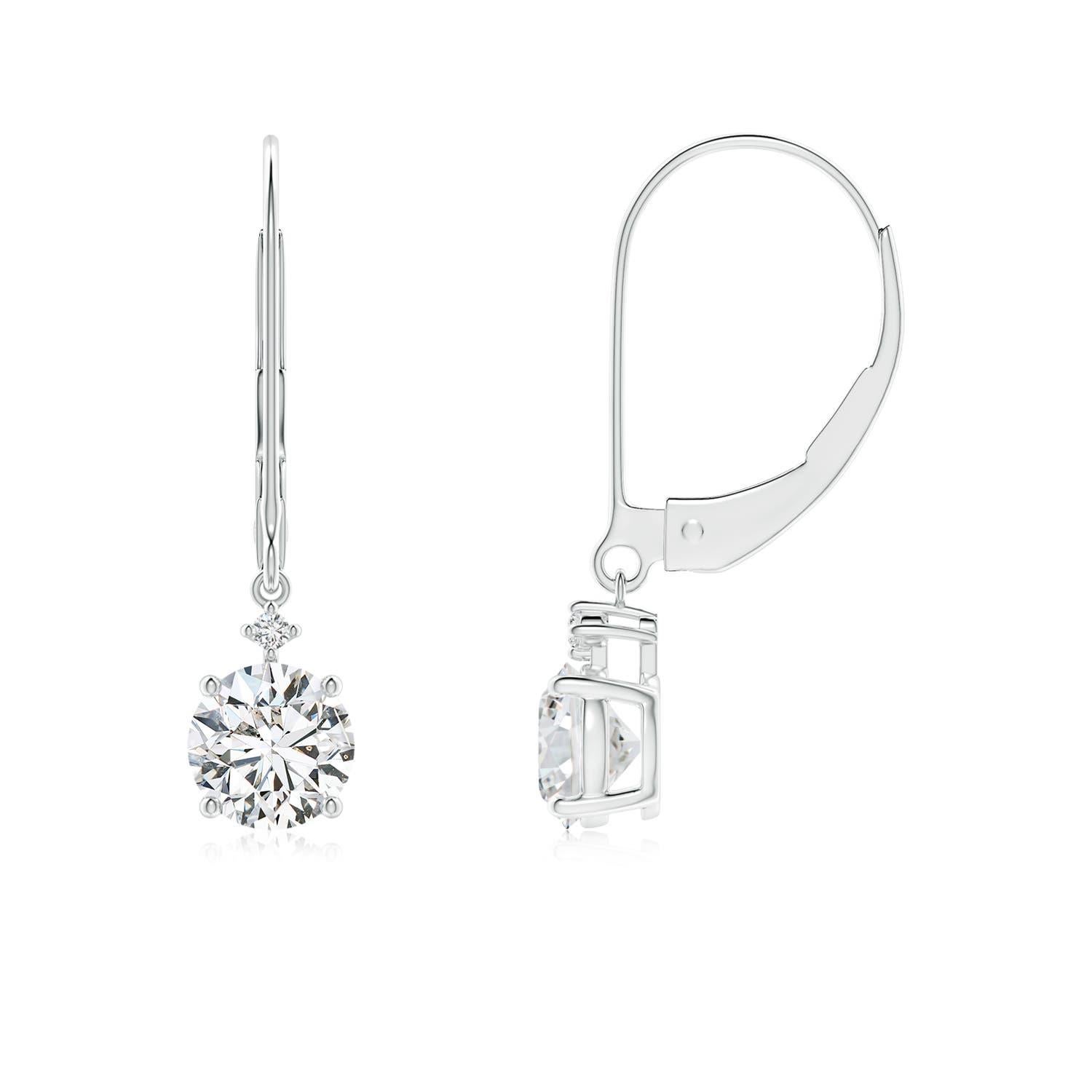 Angara Orecchini con diamante tondo naturale da 1,1 carati con chiusura a leva in oro massiccio 14K In condizioni Nuovo in vendita a Los Angeles, CA