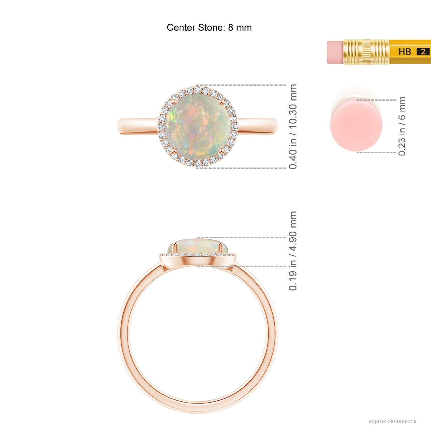 Angara Natürliche Runde 1,15 ct Opal Cocktail Ring mit Diamant in 14K Solid Gold im Zustand „Neu“ im Angebot in Los Angeles, CA