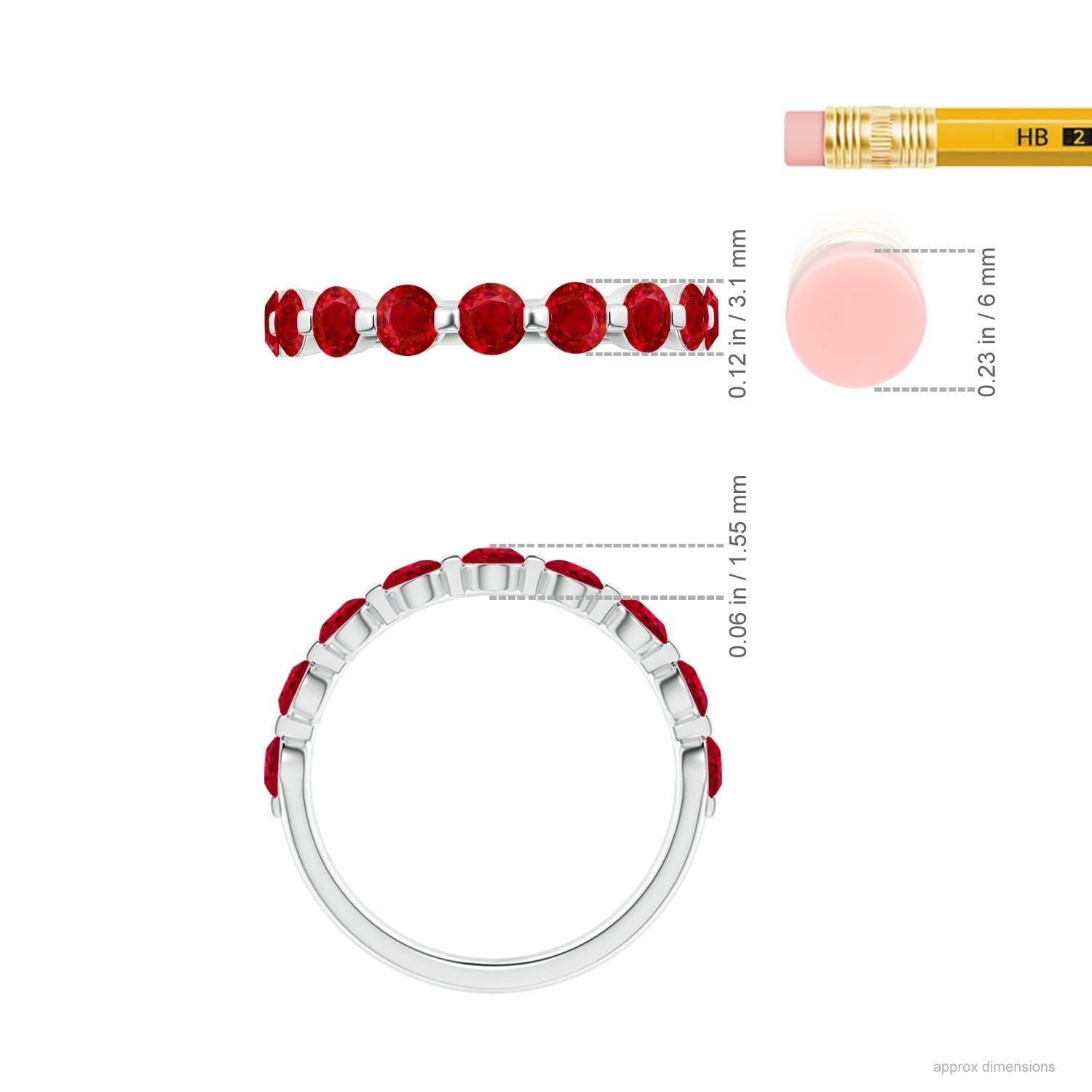 Angara natürlichen runden 1,35 ct Rubin Semi Ewigkeit Ehering in 14K massivem Gold im Zustand „Neu“ im Angebot in Los Angeles, CA