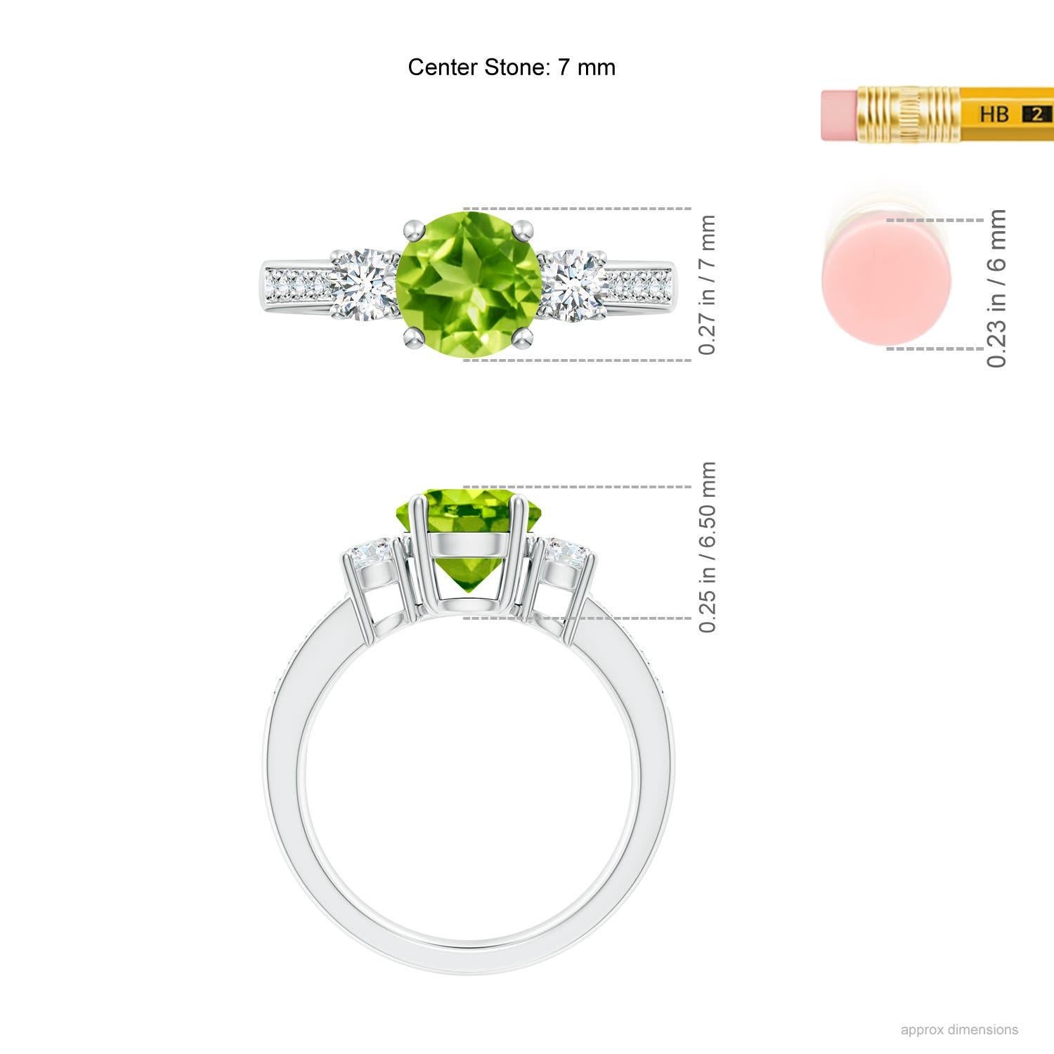 Anello di fidanzamento con peridoto e diamanti tondi naturali da 1,4 carati di Angara in oro massiccio 14 carati In condizioni Nuovo in vendita a Los Angeles, CA