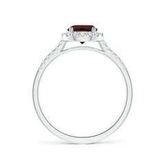Angara natürlichen Runde 1ct Granat Halo Ring mit Diamant-Akzenten in 14K massivem Gold