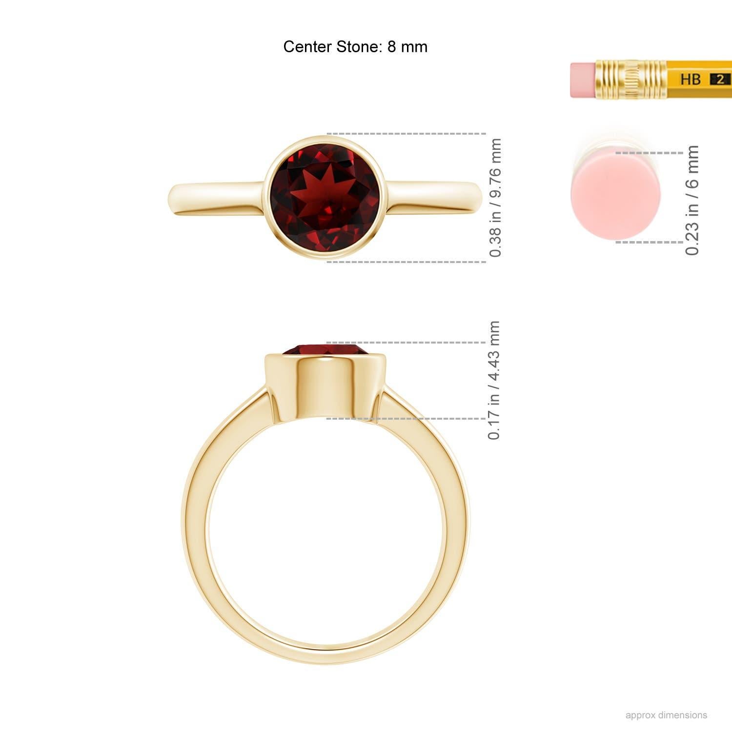 Angara Natürliche Runde 2,2 ct Granat Solitär Verlobungsring in 14K Solid Gold Damen im Angebot