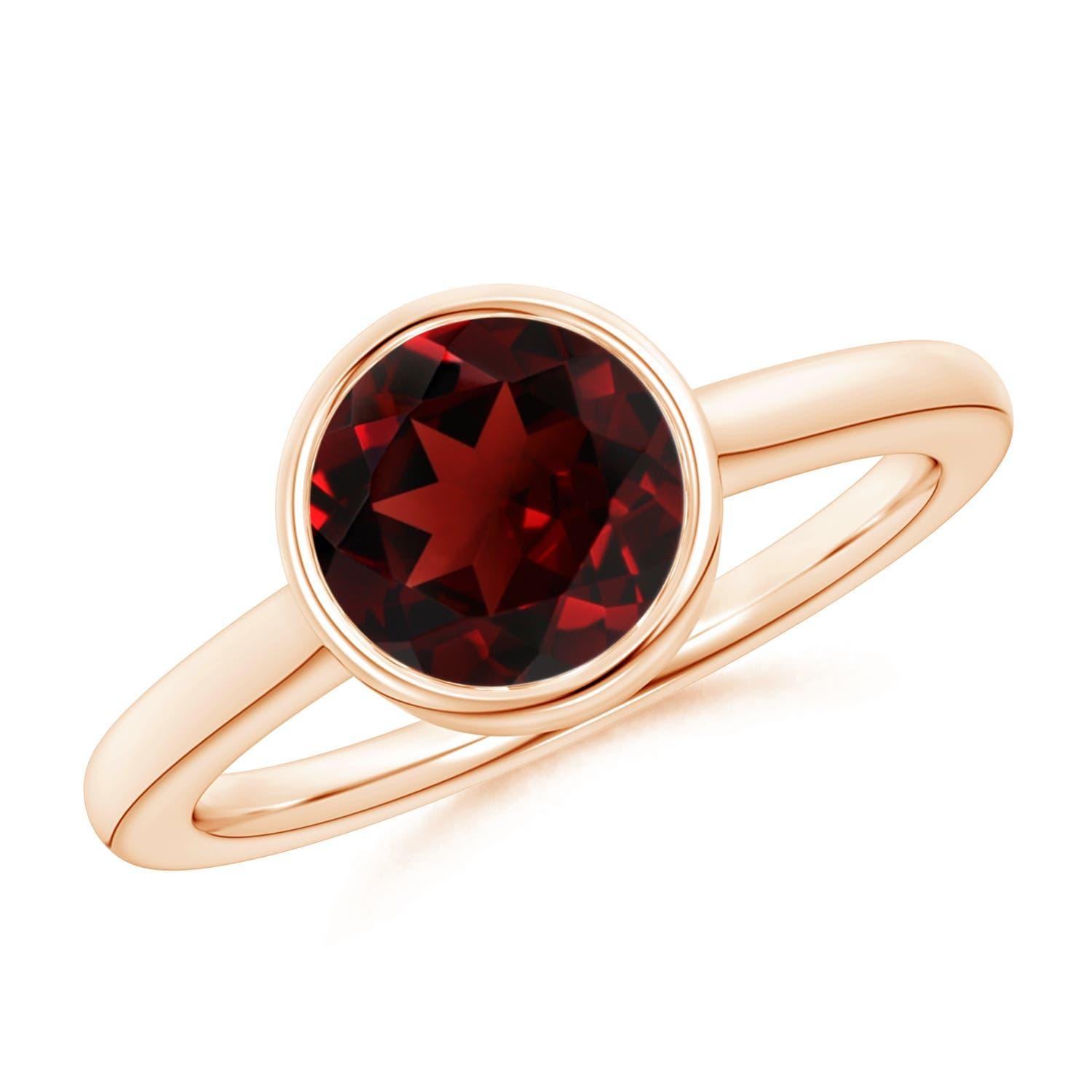 Angara Natürliche Runde 2,2 ct Granat Solitär Verlobungsring in 14K Solid Gold im Angebot 2