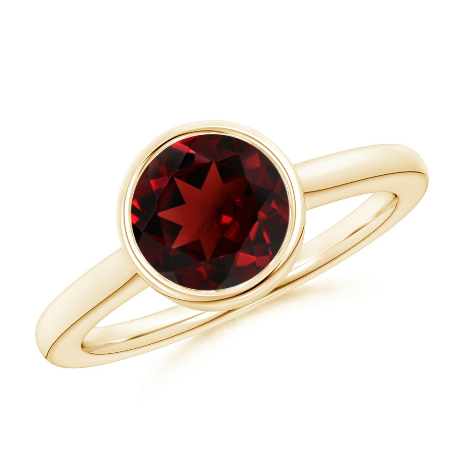 Angara Natural Round 2.2 ct Garnet Solitaire Engagement Ring in 14K Solid Gold