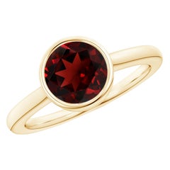 Angara Natürliche Runde 2,2 ct Granat Solitär Verlobungsring in 14K Solid Gold