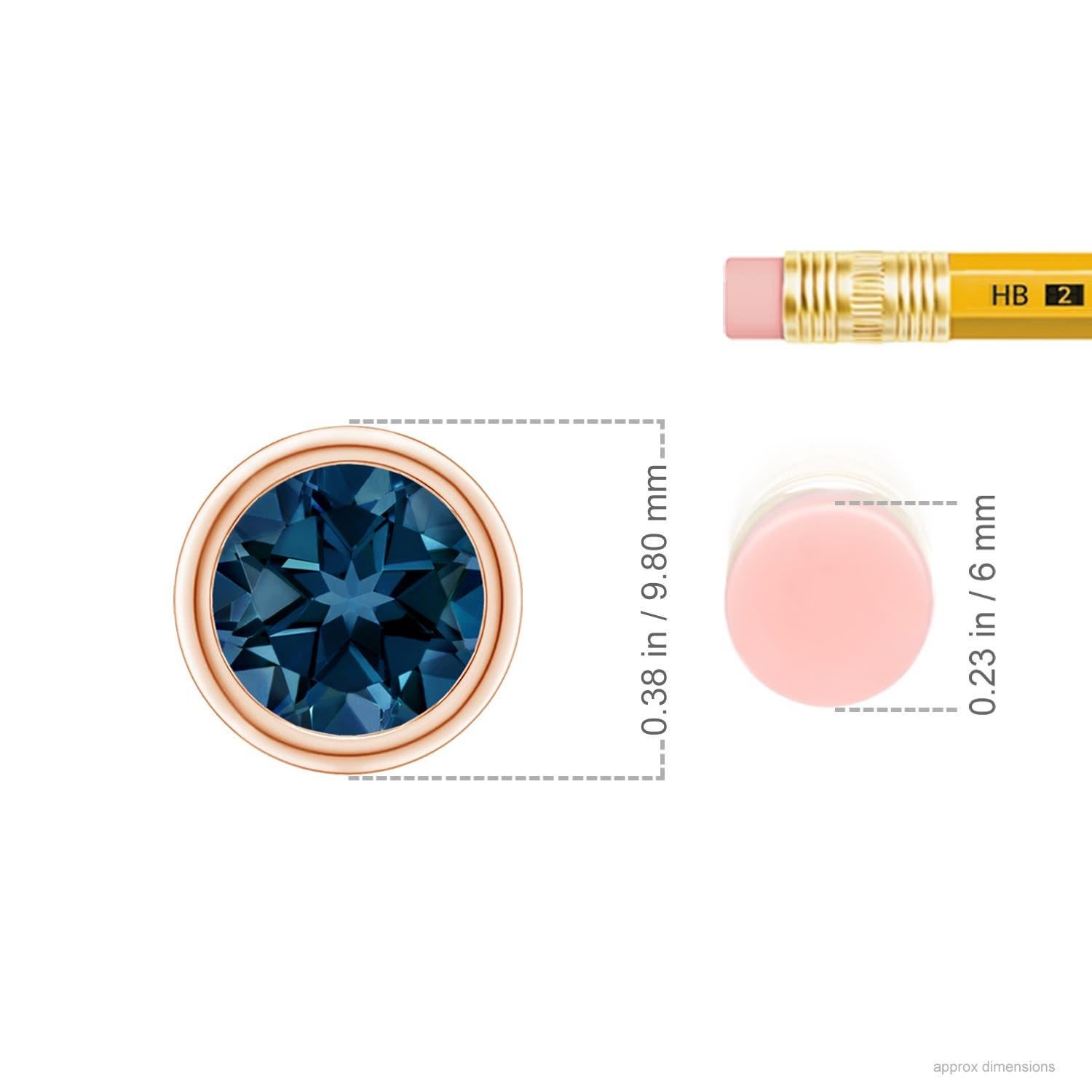 Women's Angara Natural Round 2.35ct London Blue Topaz Solitaire Pendant 14K Solid Gold For Sale