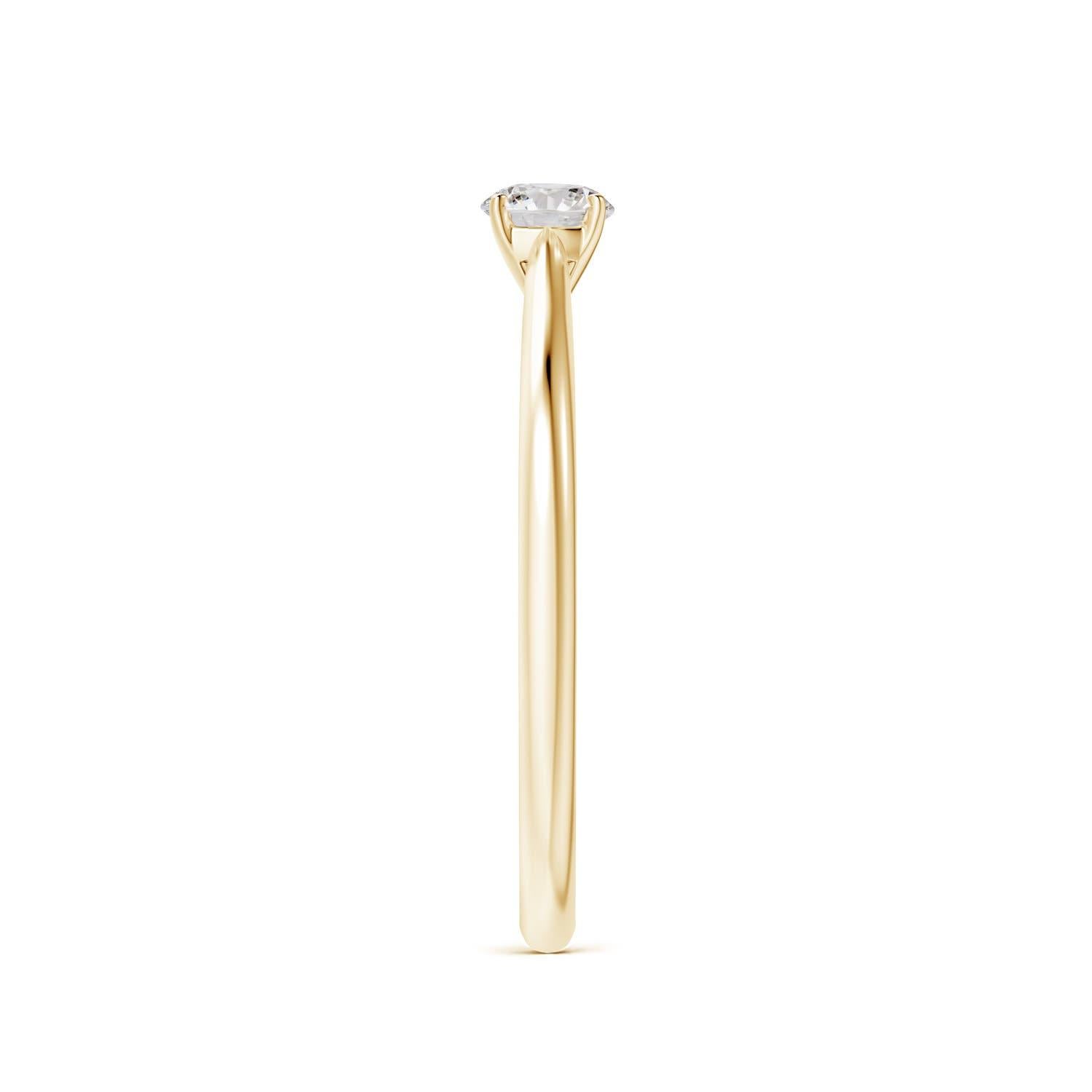 Angara Natürlicher runder Diamant Kathedrale Solitär Verlobungsring in 14K Gold im Zustand „Neu“ im Angebot in Los Angeles, CA