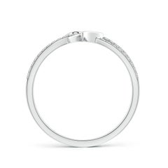 Angara Natural Round Diamond Criss Cross Heart Promise Ring in 14K Solid Gold