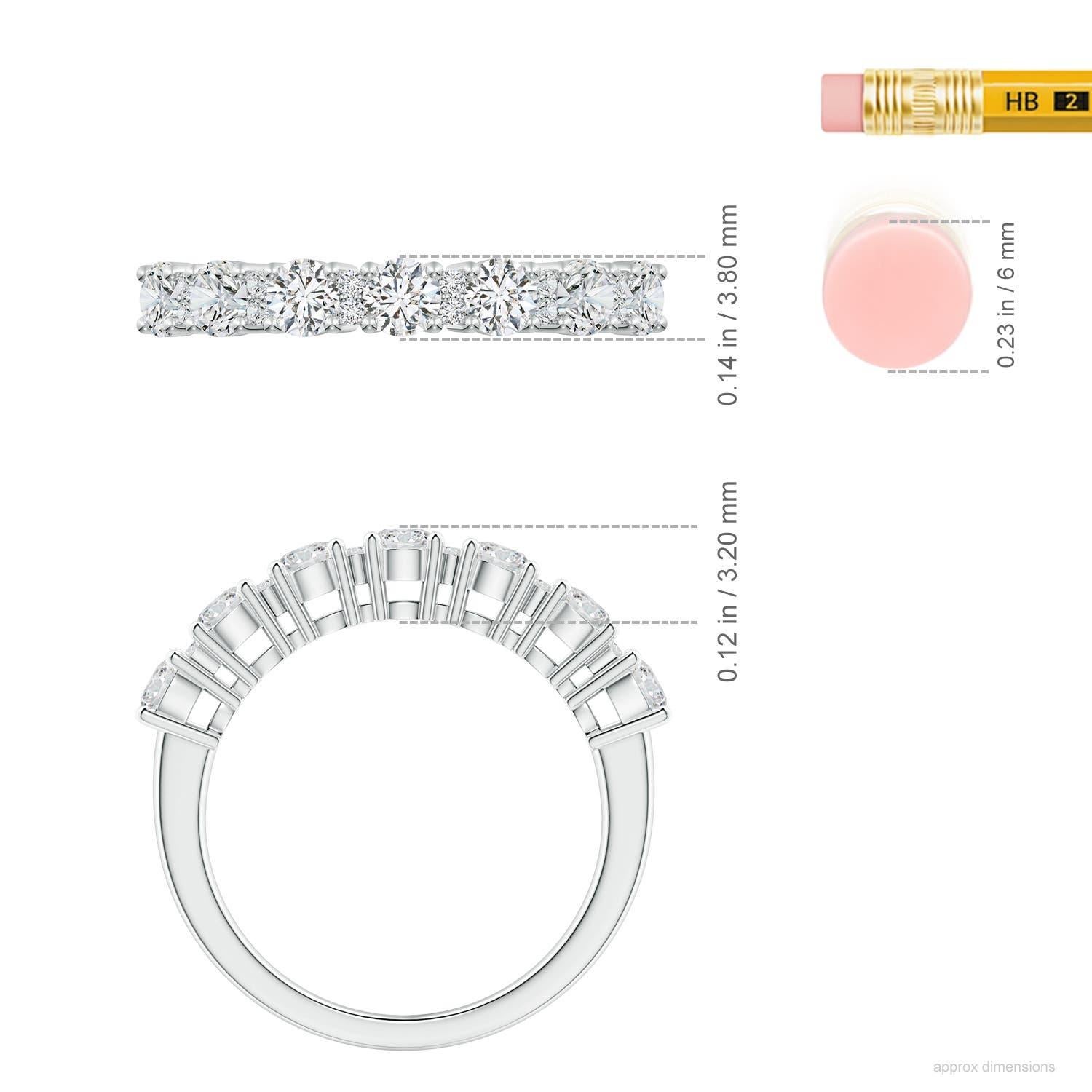 Angara Natürliche Runde Diamant Eternity Ring in Prong Fassung in 14K massivem Gold Damen im Angebot