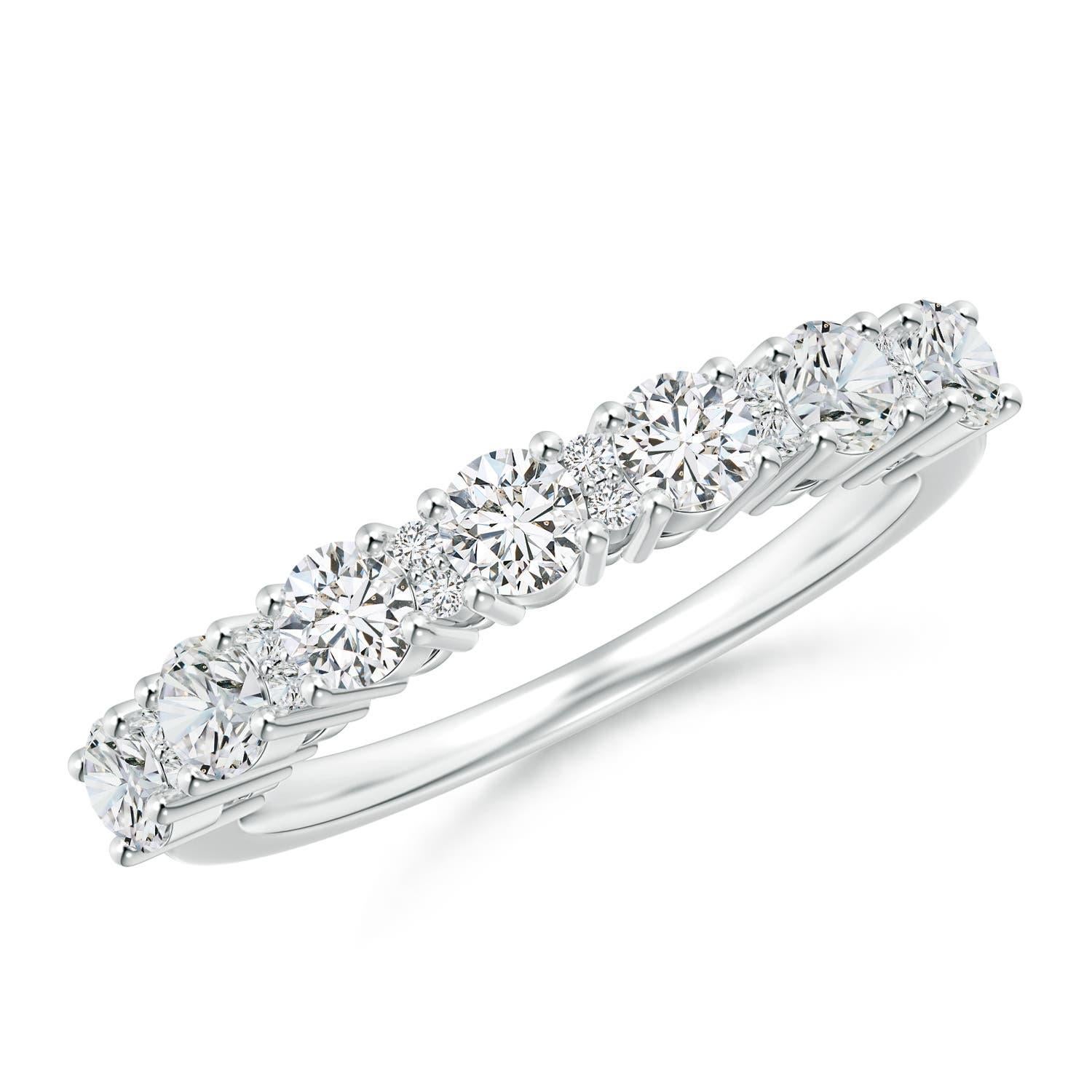 Angara Natural Round Diamond Eternity Ring in Prong Setting in 14K Solid Gold