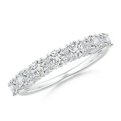 Angara Natural Round Diamond Eternity Ring in Prong Setting in 14K Solid Gold