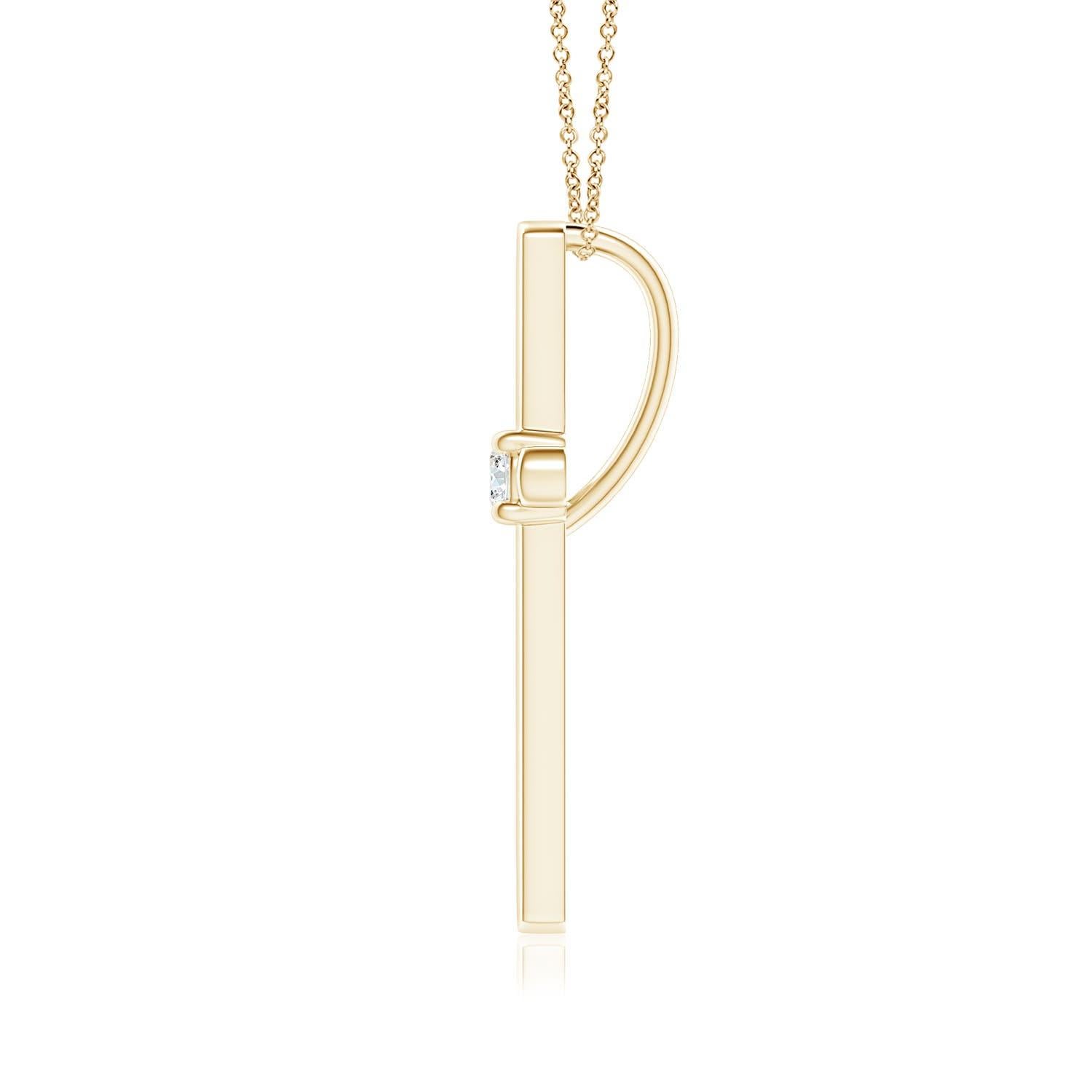 Al centro della croce è incastonato un diamante rotondo che emana una brillantezza mozzafiato. Questo brillante ciondolo in oro giallo 14k è un'espressione senza tempo della tua fede e del tuo impegno.
Il diamante è la pietra natale di aprile e il