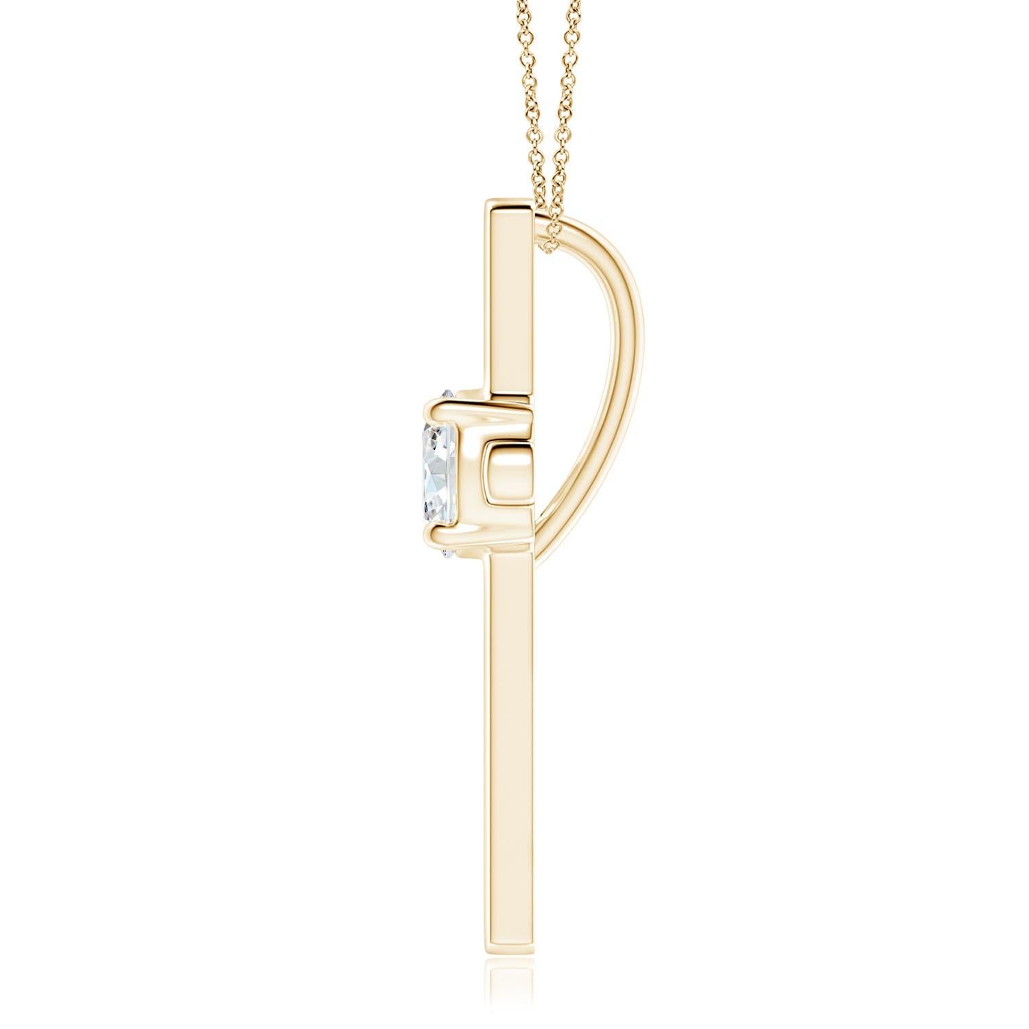 Al centro della croce è incastonato un diamante rotondo che emana una brillantezza mozzafiato. Questo brillante ciondolo in oro giallo 14k è un'espressione senza tempo della tua fede e del tuo impegno.
Il diamante è la pietra natale di aprile e il