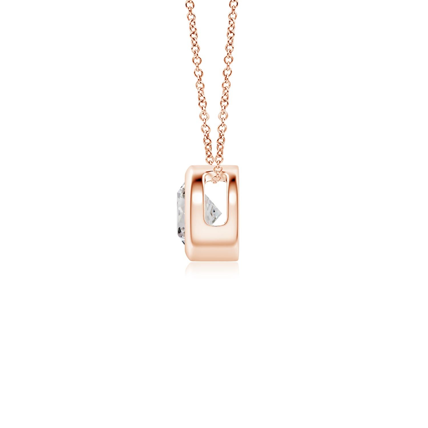 Modern ANGARA Natural Round 0.25ct Diamond Solitaire Pendant in 14K Rose Gold