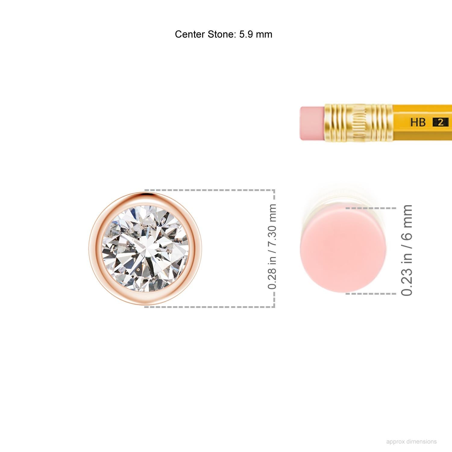 This classic solitaire diamond pendant's beautiful design makes the center stone appear like it's floating on the chain. The sparkling diamond is secured in a bezel setting. Crafted in 14k rose gold, this round diamond pendant makes an elegant style