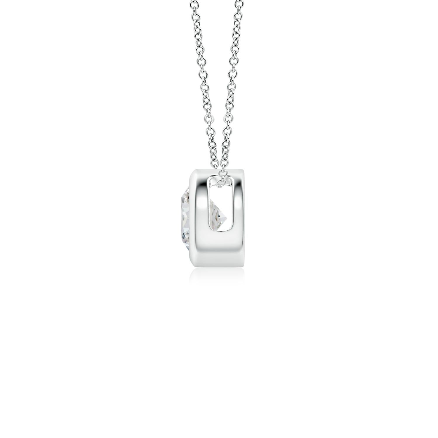 Modern ANGARA Natural Round 0.25ct Diamond Solitaire Pendant in 14K White Gold For Sale