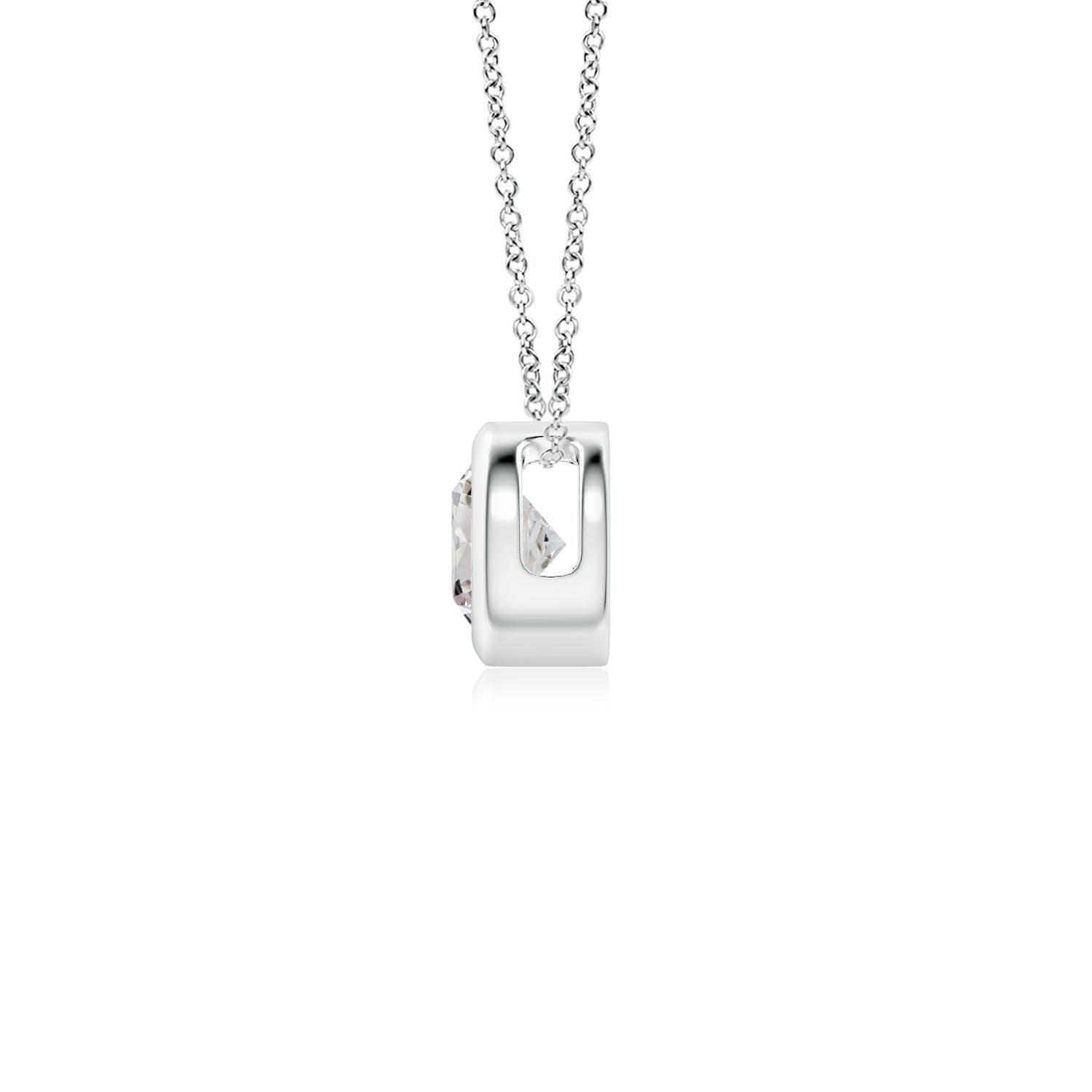 Round Cut ANGARA Natural Round 0.25ct Diamond Solitaire Pendant in 14K White Gold For Sale