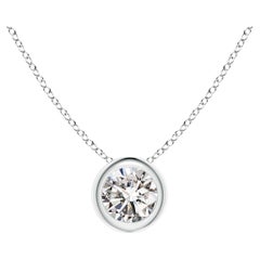 ANGARA Natural Round 0.25ct Diamond Solitaire Pendant in 14K White Gold