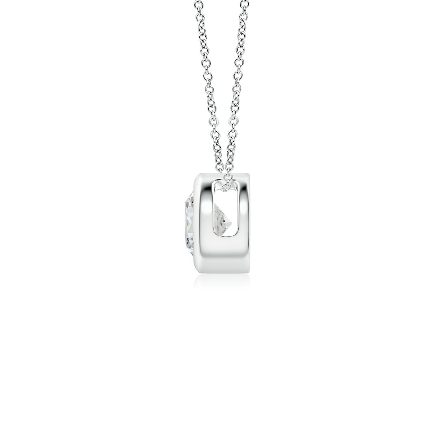 Taglio rotondo ANGARA Ciondolo solitario con diamante tondo naturale da 0.25 ct in platino in vendita