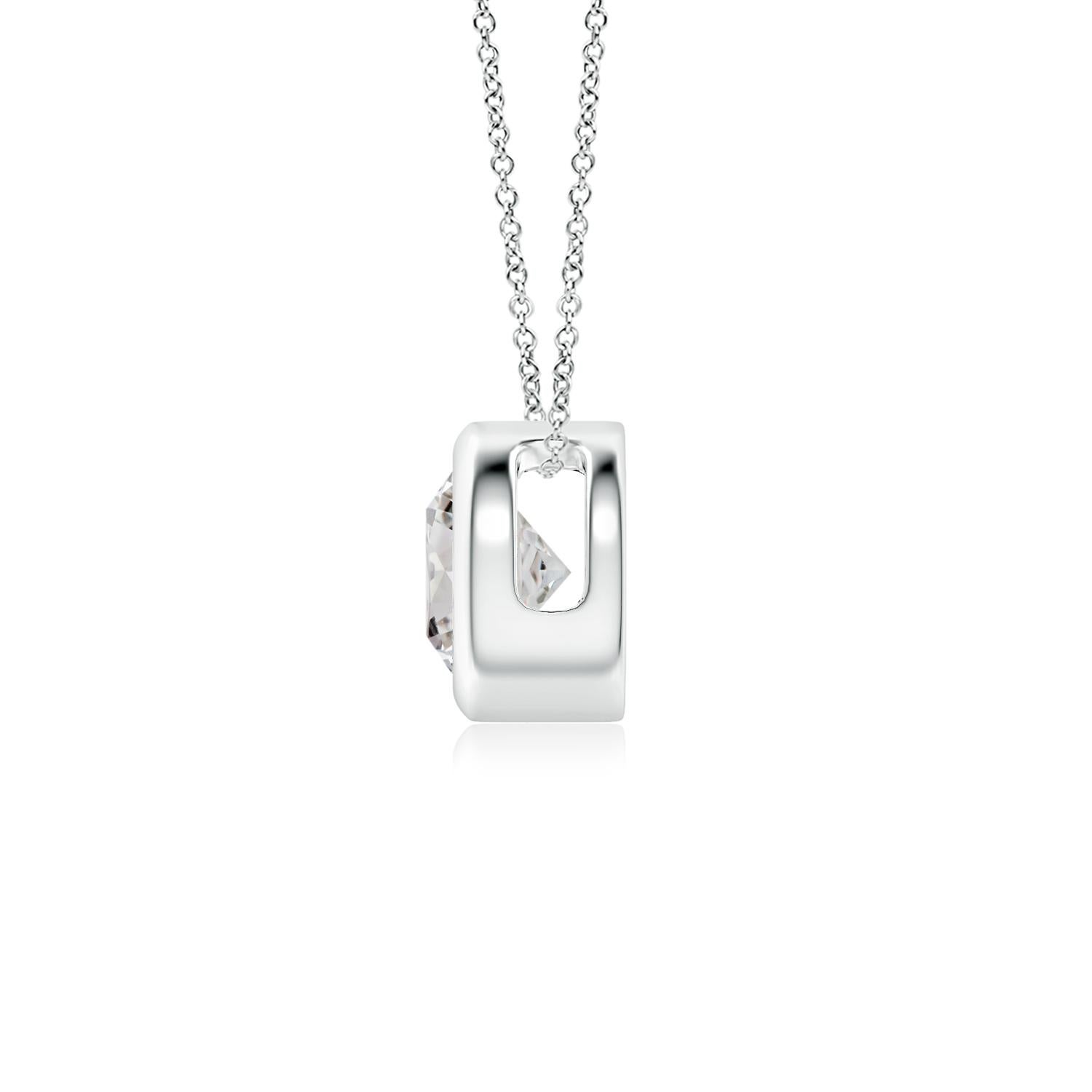 Taille ronde ANGARA Pendentif solitaire en platine avec diamants ronds naturels de 0,5 carat en vente