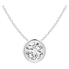 ANGARA Natural Round 0.5ct Diamond Solitaire Pendant in Platinum