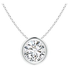 ANGARA Natural Round 0.75ct Diamond Solitaire Pendant in Platinum