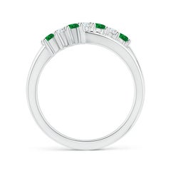 Angara Natural Round Emerald and Diamond Engagement Ring in 14K Solid Gold