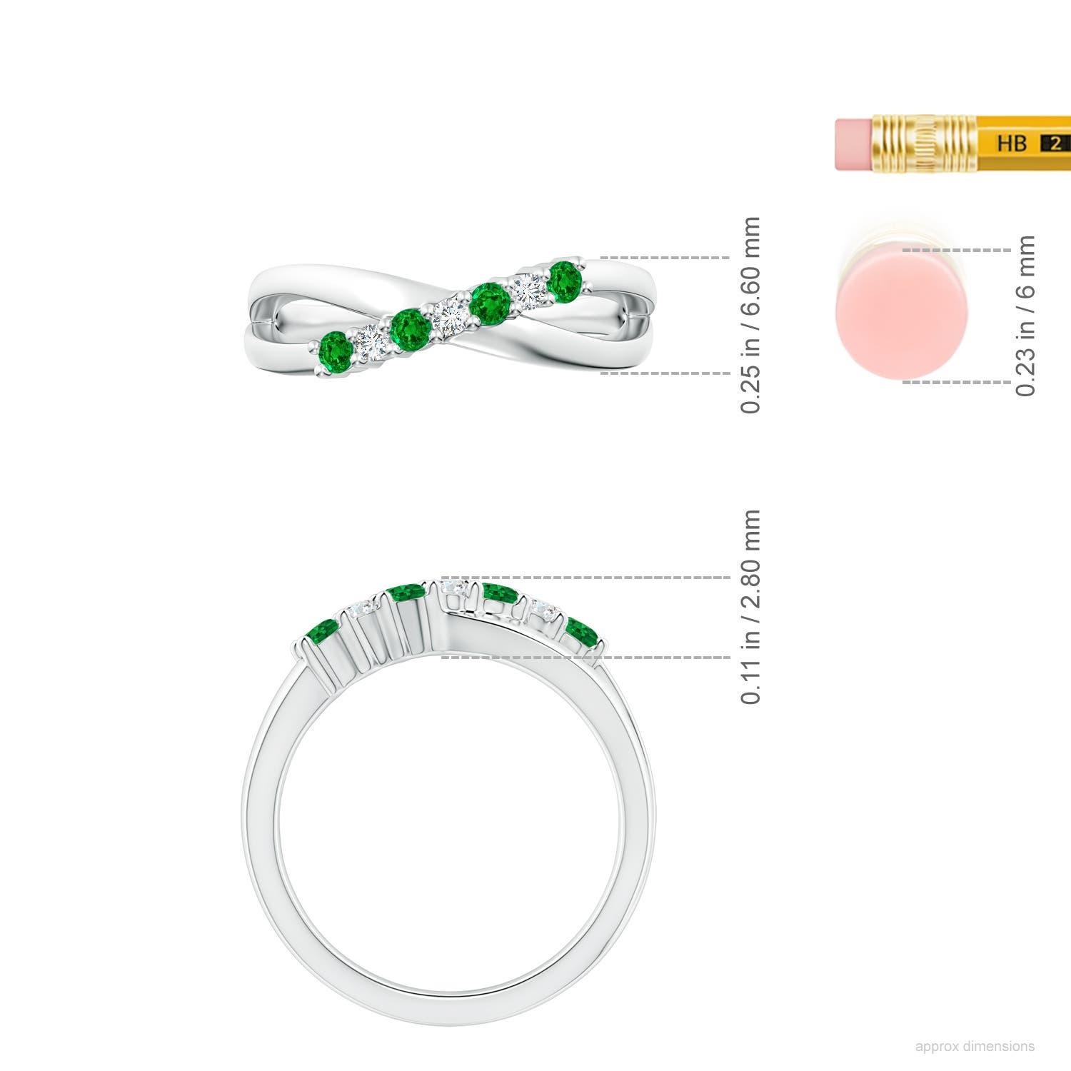 Bague de fiançailles en or massif 14K avec émeraude ronde naturelle et diamant Angara Pour femmes en vente
