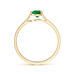 Angara Natürliche Runde Smaragd Solitär Verlobungsring in 14K Solid Gold