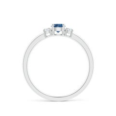 Angara Natural Round London Blue Topaz and Diamond Engagement Ring in 14K Gold
