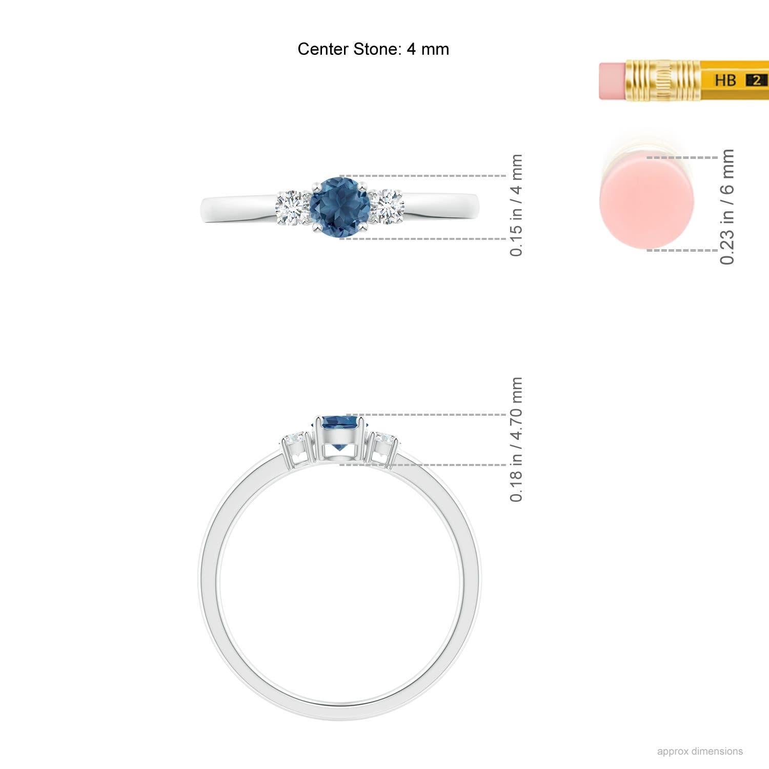 Angara Natürlicher Runder Londoner Blautopas und Diamant Verlobungsring aus 14K Gold im Zustand „Neu“ im Angebot in Los Angeles, CA