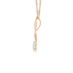 Angara Natural Round Moonstone Infinity Twist Pendant in 14K Solid Gold