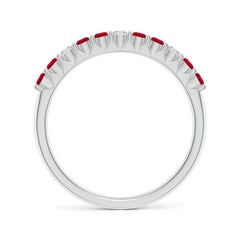 Angara Natural Round Ruby and Diamond Eternity Wedding Ring in 14K Solid Gold
