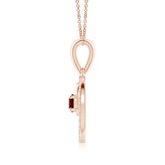 Angara Natural Ruby and Diamond Cancer Circle Pendant in 14K Solid Gold