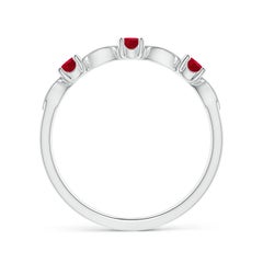 Angara Natural Ruby & Diamond Marquise and Dot Ring in 14K Solid Gold for Women