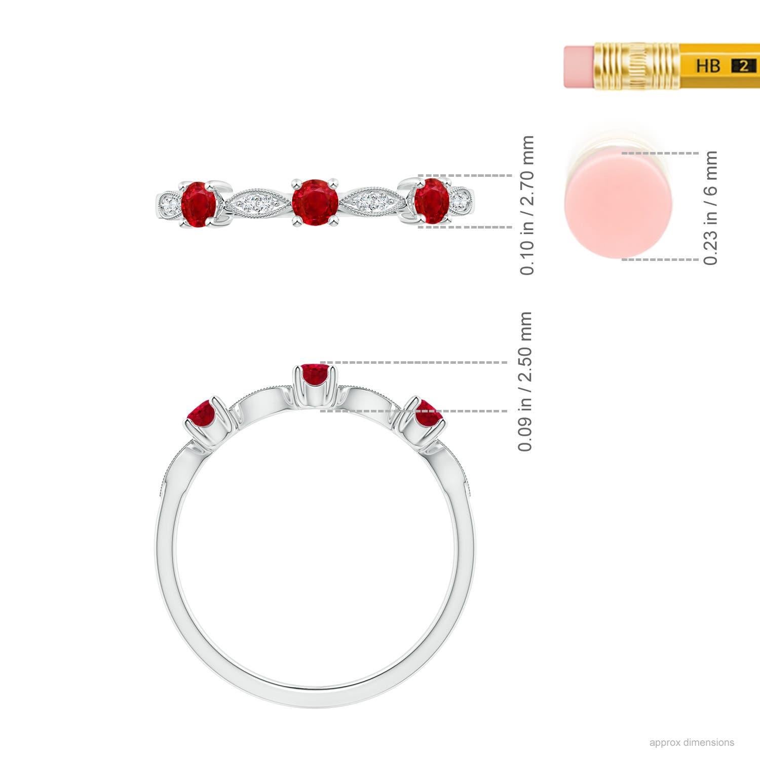 Women's Angara Natural Ruby & Diamond Marquise and Dot Ring in 14K Solid Gold for Women For Sale