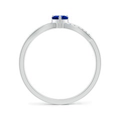 Anillo de Promesa Corazón de Zafiro Natural Angara con Diamante en Oro Macizo de 14K