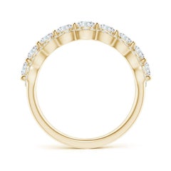 Angara Natural Scalloped-Edge Diamond Anniversary Ring in 14K Solid Gold