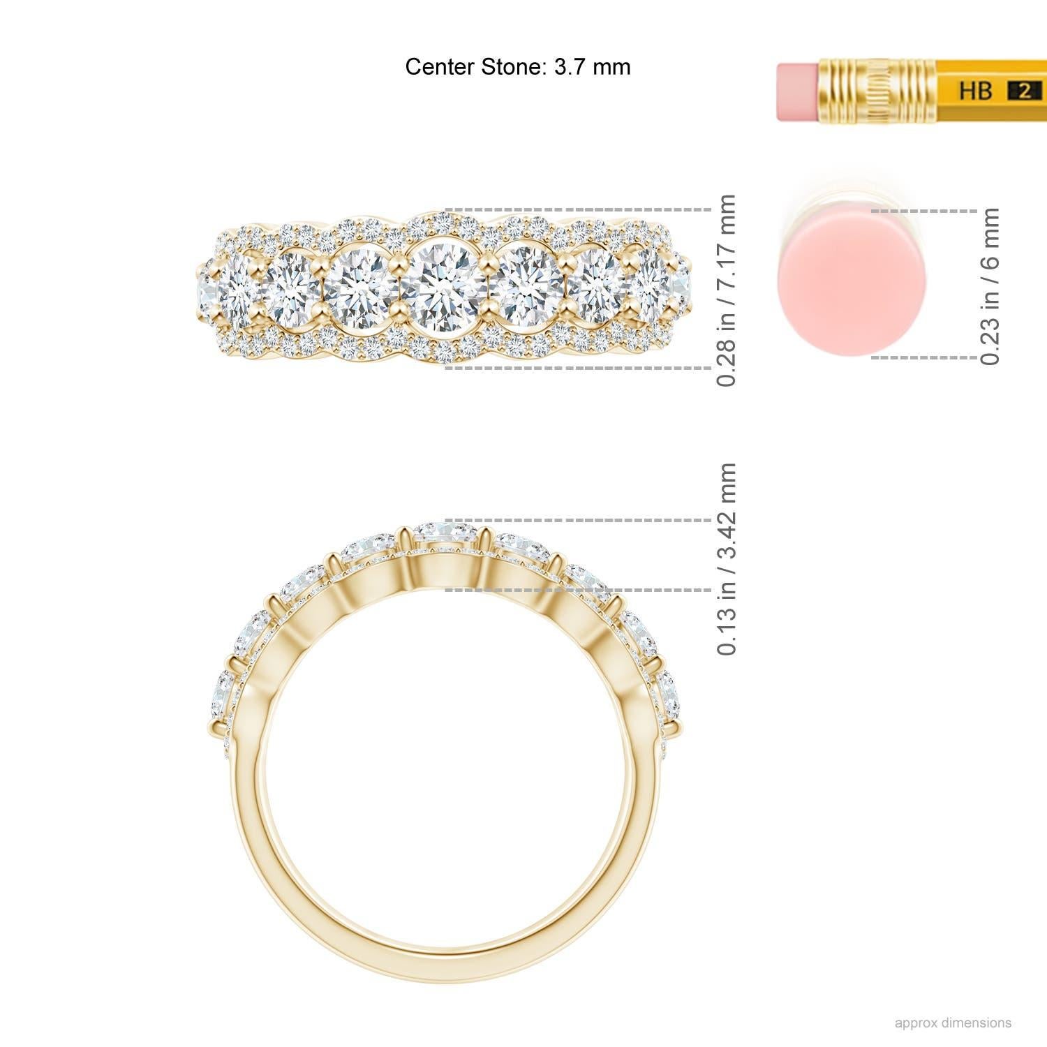 Angara Natural Scalloped-Edge Diamond Anniversary Ring in 14K massivem Gold Damen im Angebot