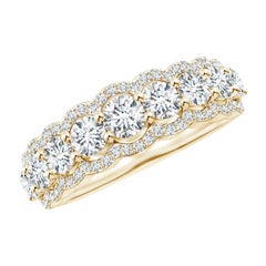 Angara Natural Scalloped-Edge Diamond Anniversary Ring in 14K massivem Gold