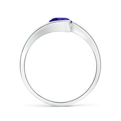 Angara Natural Semi Bezel-Set Solitaire Round Tanzanite Ring in 14K Solid Gold