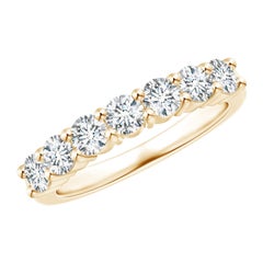 Angara Natural Seven Stone 1.02 ct Diamond Wedding Ring in 14K Solid Gold
