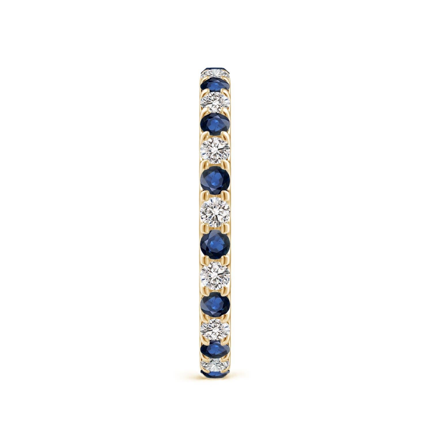 Angara natürlichen geteilt Prong Saphir und Diamant Eternity Band in 14K massivem Gold im Zustand „Neu“ im Angebot in Los Angeles, CA